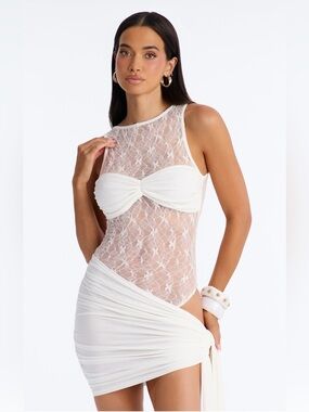 Fashion Nova Blissful Lace Mini Dress